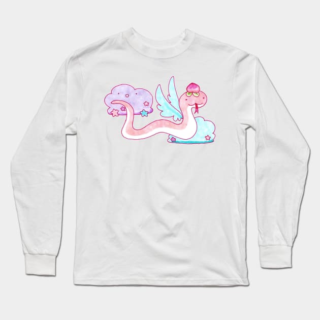 Peach Fruit Angle Snake Long Sleeve T-Shirt by saradaboru